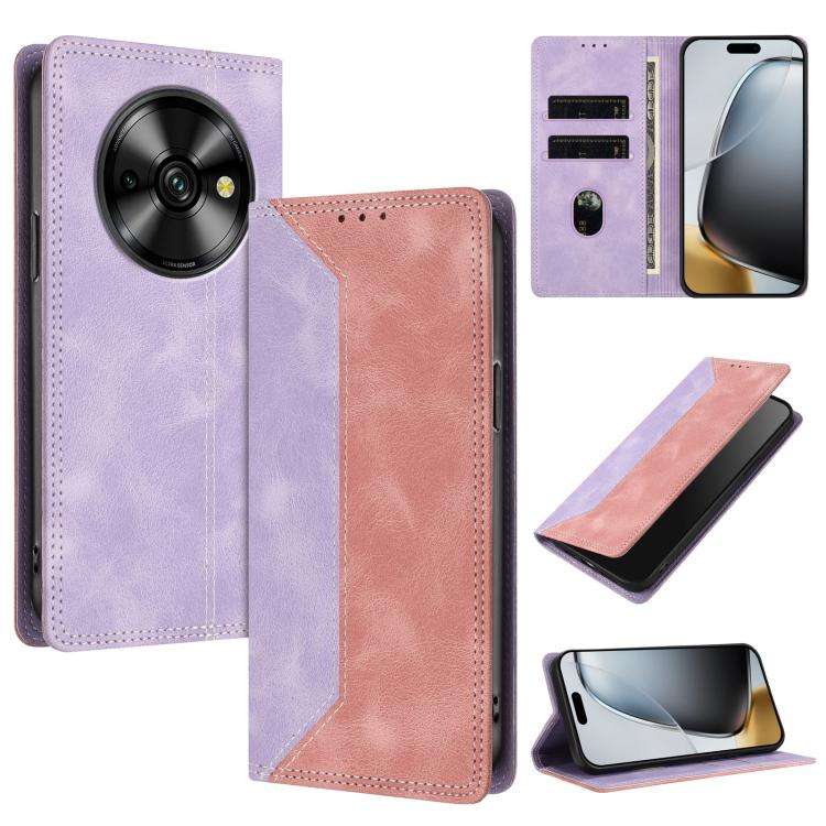 For Oukitel C59 Pro Skin Feel Two-tone RFID Blocking Vegan Leather Phone Case(Pink)