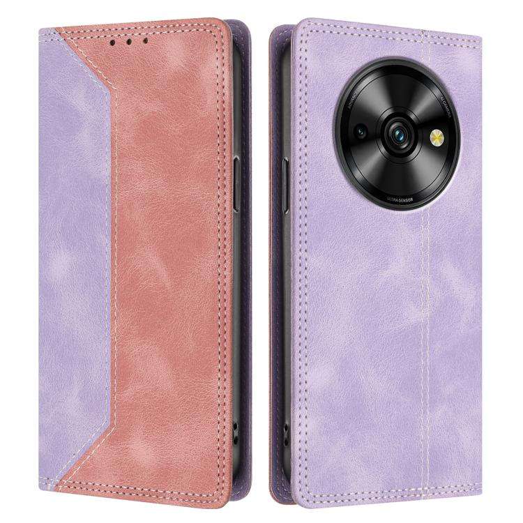 For Oukitel C59 Pro Skin Feel Two-tone RFID Blocking Vegan Leather Phone Case(Pink)
