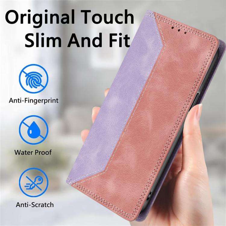For Oukitel C59 Pro Skin Feel Two-tone RFID Blocking Vegan Leather Phone Case(Pink)