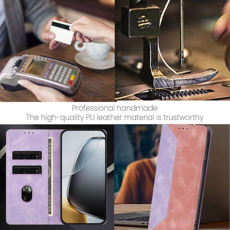 For Oukitel C59 Pro Skin Feel Two-tone RFID Blocking Vegan Leather Phone Case(Pink)