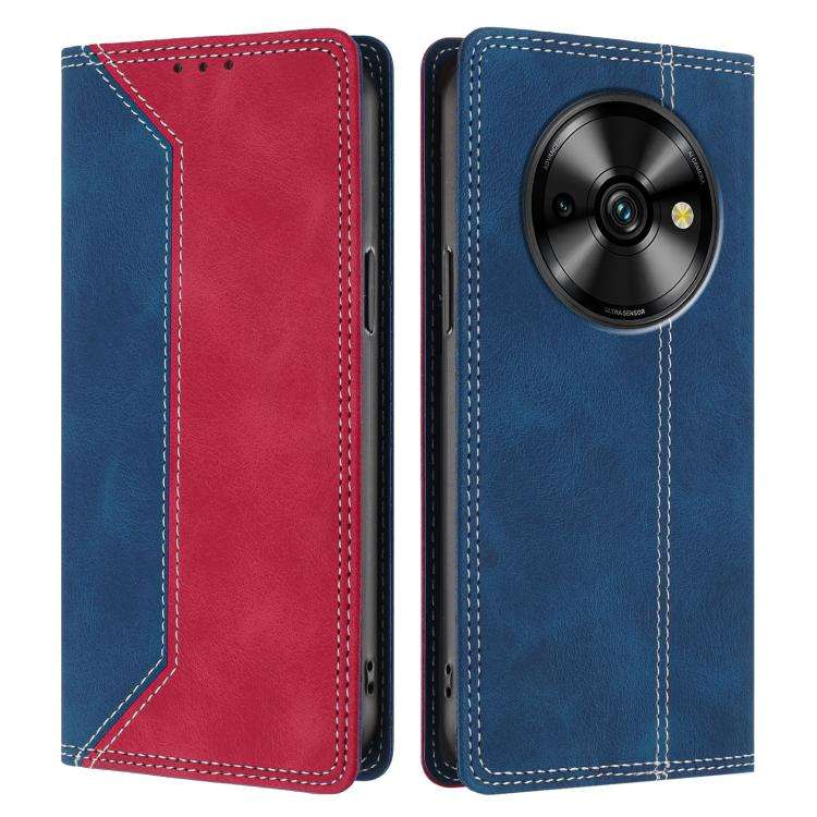 For Oukitel C59 Pro Skin Feel Two-tone RFID Blocking Vegan Leather Phone Case(Red)