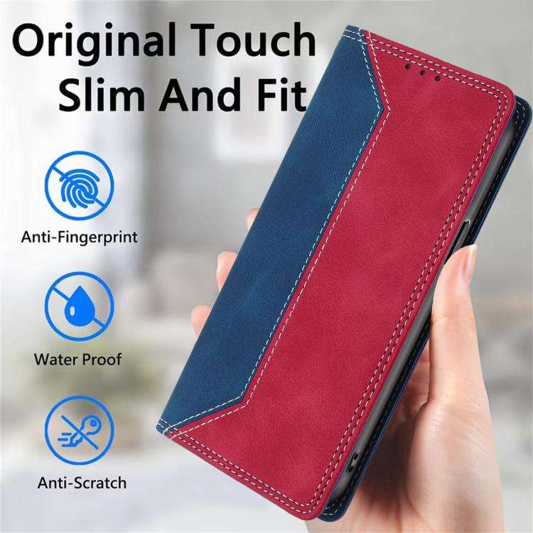 For Oukitel C59 Pro Skin Feel Two-tone RFID Blocking Vegan Leather Phone Case(Red)