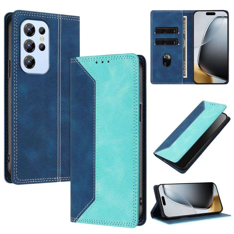 For Oukitel C1 / C1 Pro Skin Feel Two-tone RFID Blocking Vegan Leather Phone Case(Light Green)