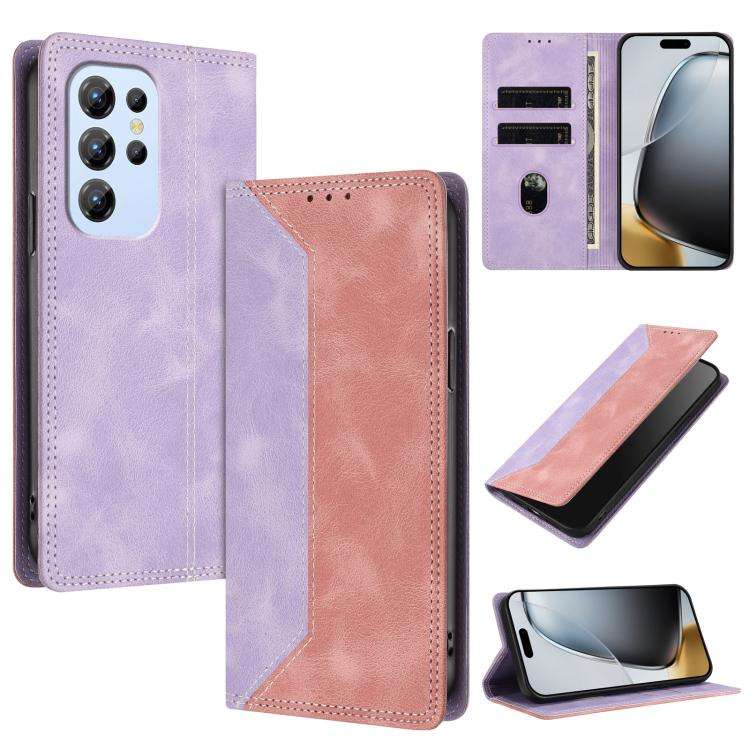 For Oukitel C1 / C1 Pro Skin Feel Two-tone RFID Blocking Vegan Leather Phone Case(Pink)