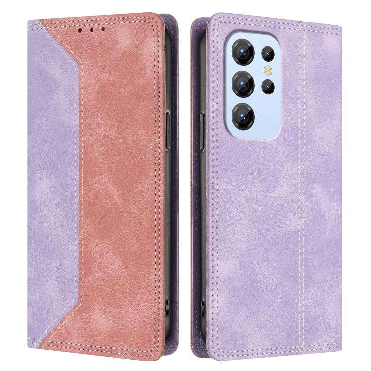 For Oukitel C1 / C1 Pro Skin Feel Two-tone RFID Blocking Vegan Leather Phone Case(Pink)