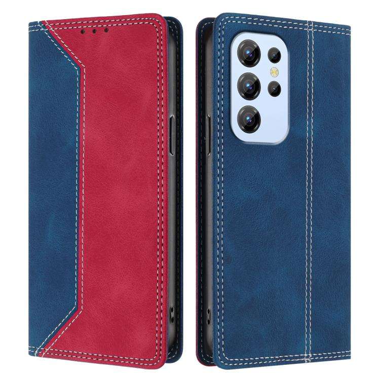 For Oukitel C1 / C1 Pro Skin Feel Two-tone RFID Blocking Vegan Leather Phone Case(Red)