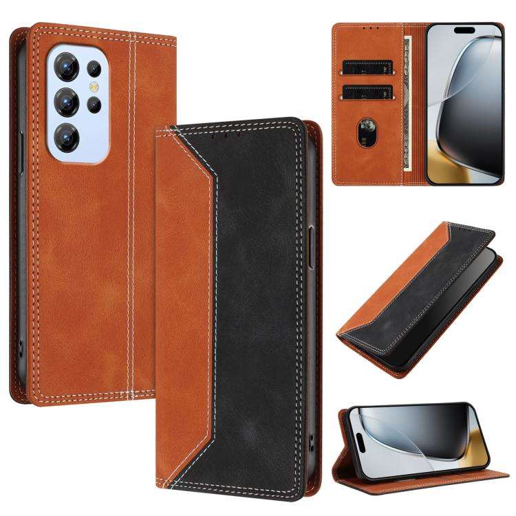 For Oukitel C1 / C1 Pro Skin Feel Two-tone RFID Blocking Vegan Leather Phone Case(Black)
