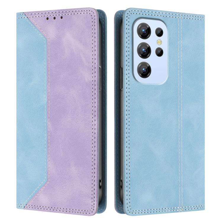 For Oukitel C1 / C1 Pro Skin Feel Two-tone RFID Blocking Vegan Leather Phone Case(Purple)