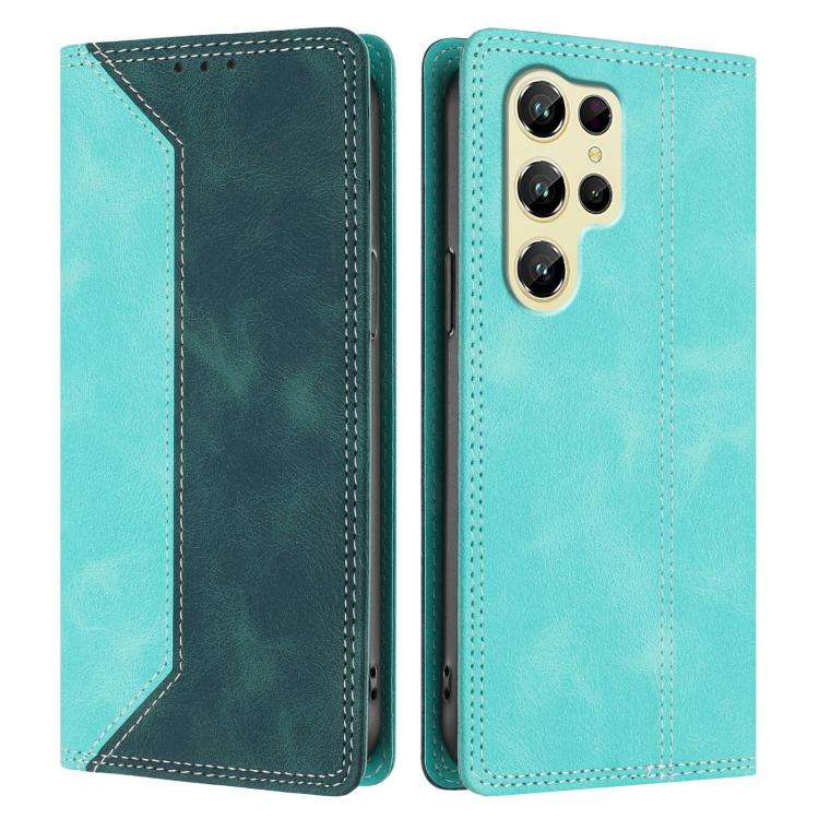 For Oukitel C61 / C61 Pro Skin Feel Two-tone RFID Blocking Vegan Leather Phone Case(Dark Green)
