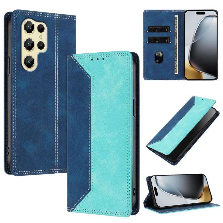 For Oukitel C61 / C61 Pro Skin Feel Two-tone RFID Blocking Vegan Leather Phone Case(Light Green)