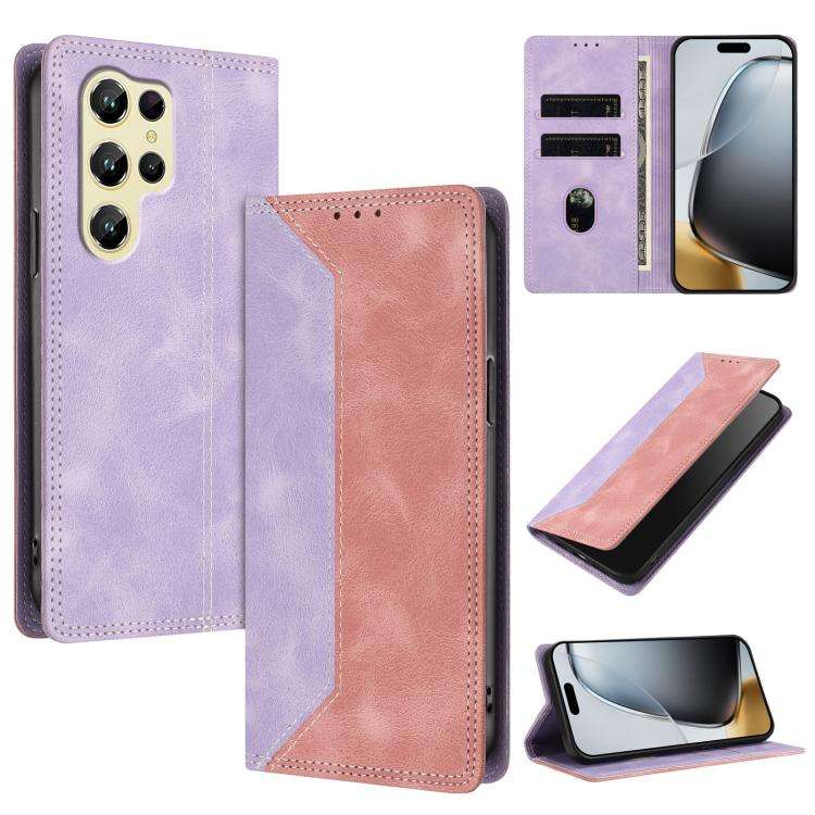 For Oukitel C61 / C61 Pro Skin Feel Two-tone RFID Blocking Vegan Leather Phone Case(Pink)