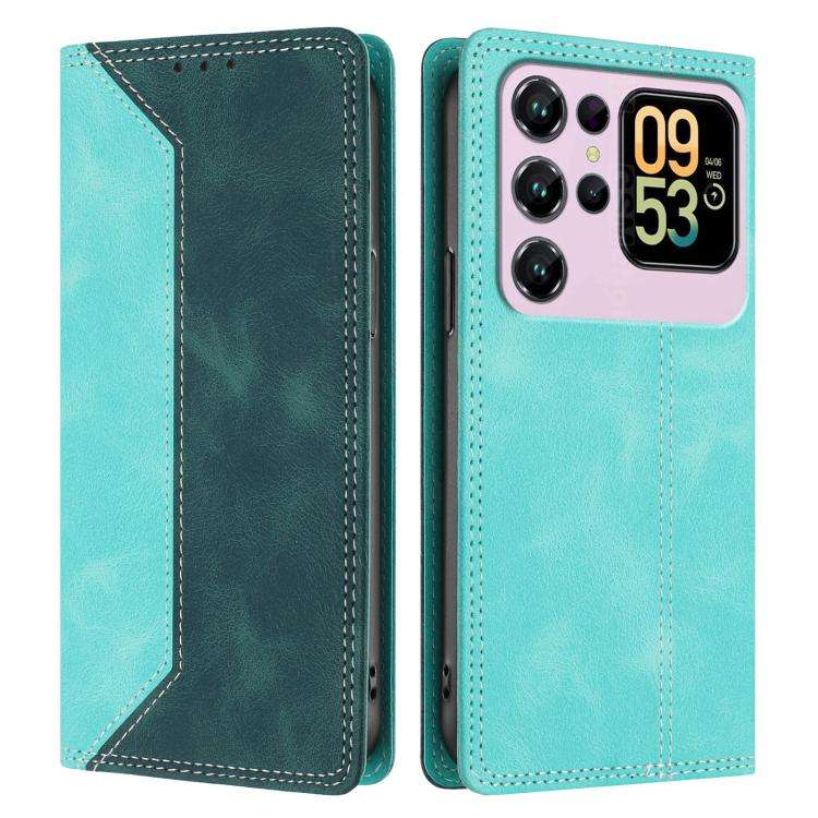 For Oukitel C62 / C62 Pro Skin Feel Two-tone RFID Blocking Vegan Leather Phone Case(Dark Green)