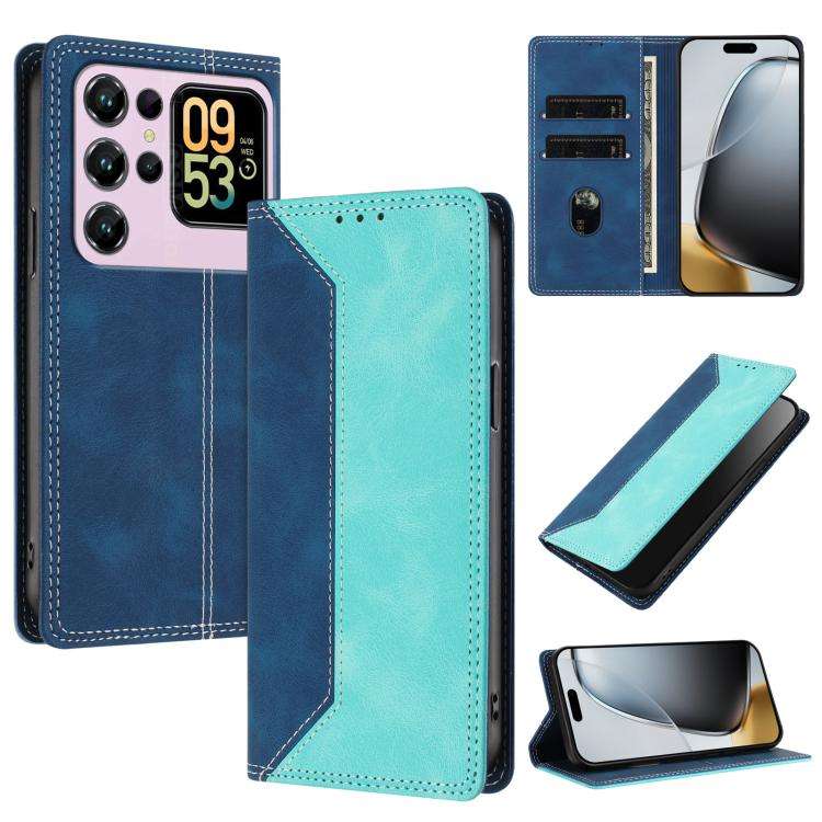 For Oukitel C62 / C62 Pro Skin Feel Two-tone RFID Blocking Vegan Leather Phone Case(Light Green)