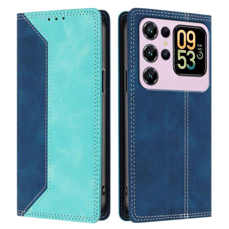 For Oukitel C62 / C62 Pro Skin Feel Two-tone RFID Blocking Vegan Leather Phone Case(Light Green)