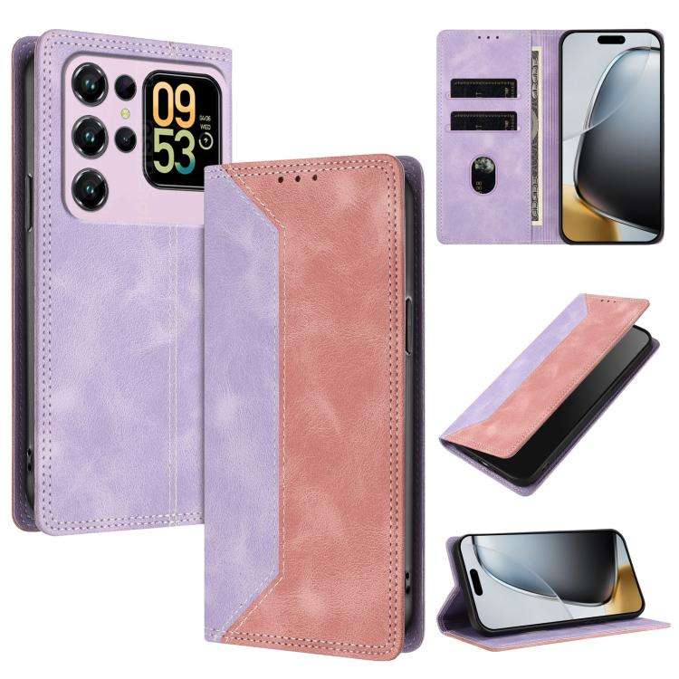 For Oukitel C62 / C62 Pro Skin Feel Two-tone RFID Blocking Vegan Leather Phone Case(Pink)