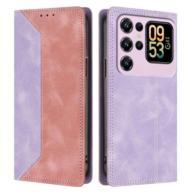 For Oukitel C62 / C62 Pro Skin Feel Two-tone RFID Blocking Vegan Leather Phone Case(Pink)