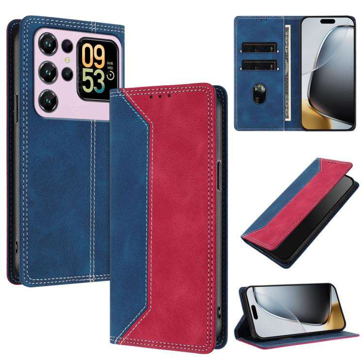 For Oukitel C62 / C62 Pro Skin Feel Two-tone RFID Blocking Vegan Leather Phone Case(Red)