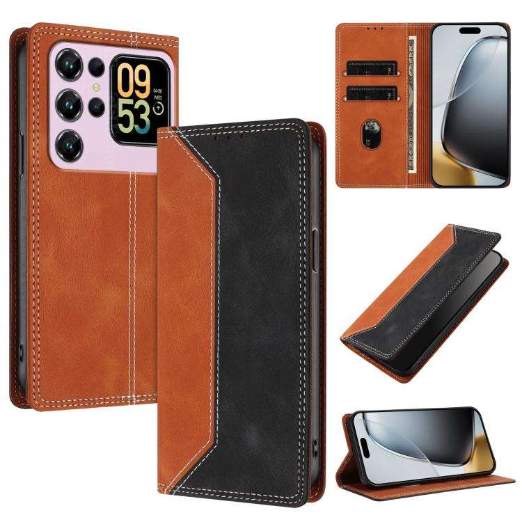 For Oukitel C62 / C62 Pro Skin Feel Two-tone RFID Blocking Vegan Leather Phone Case(Black)