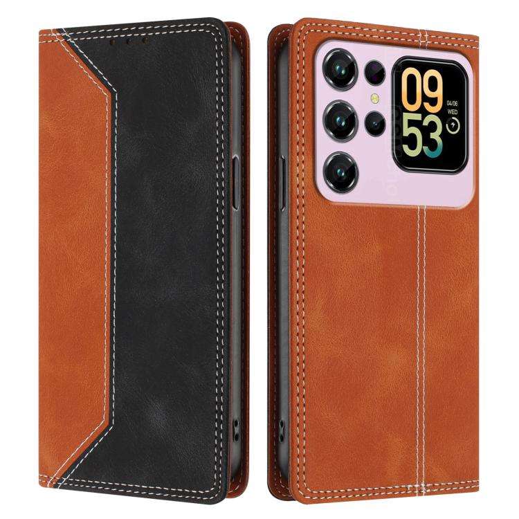 For Oukitel C62 / C62 Pro Skin Feel Two-tone RFID Blocking Vegan Leather Phone Case(Black)