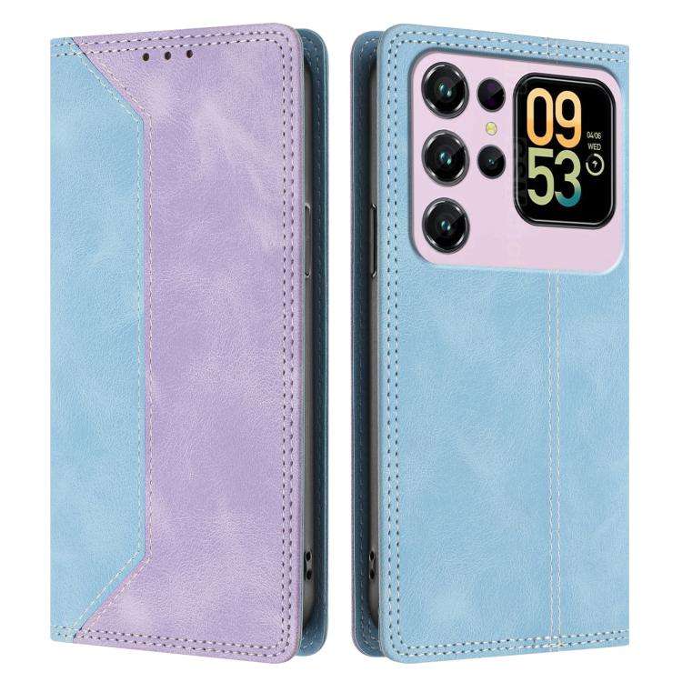 For Oukitel C62 / C62 Pro Skin Feel Two-tone RFID Blocking Vegan Leather Phone Case(Purple)