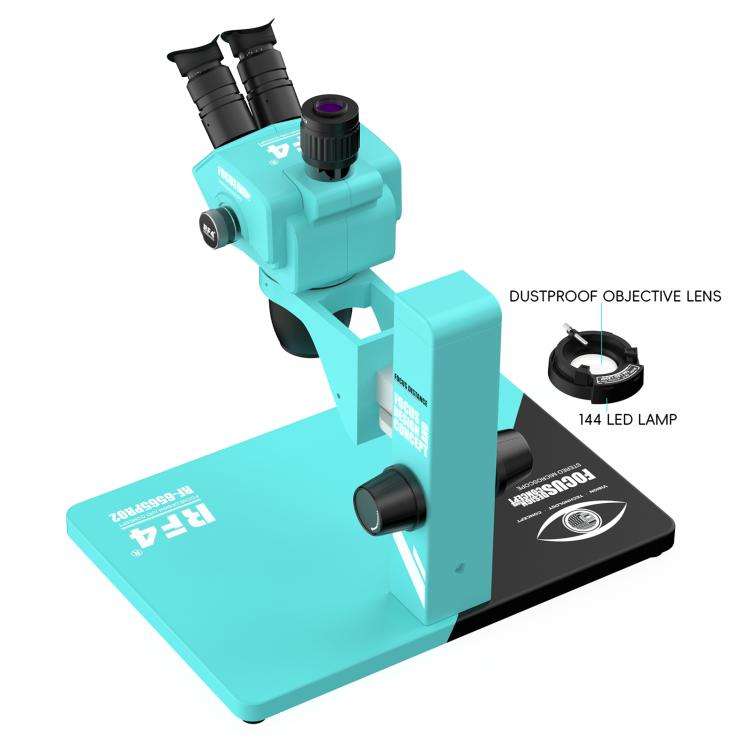 RF4 RF-6565Pro2 6.5-65X Synchronous Zoom Trinocular Stereo Microscope with Focus Lifting Bracket(...