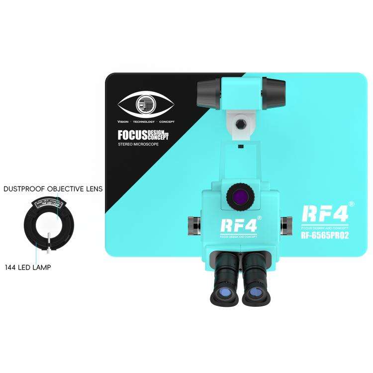 RF4 RF-6565Pro2 6.5-65X Synchronous Zoom Trinocular Stereo Microscope with Focus Lifting Bracket(...