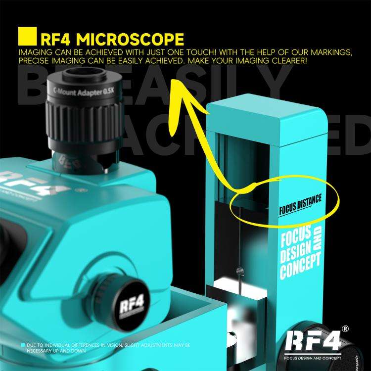RF4 RF-6565Pro2 6.5-65X Synchronous Zoom Trinocular Stereo Microscope with Focus Lifting Bracket(...