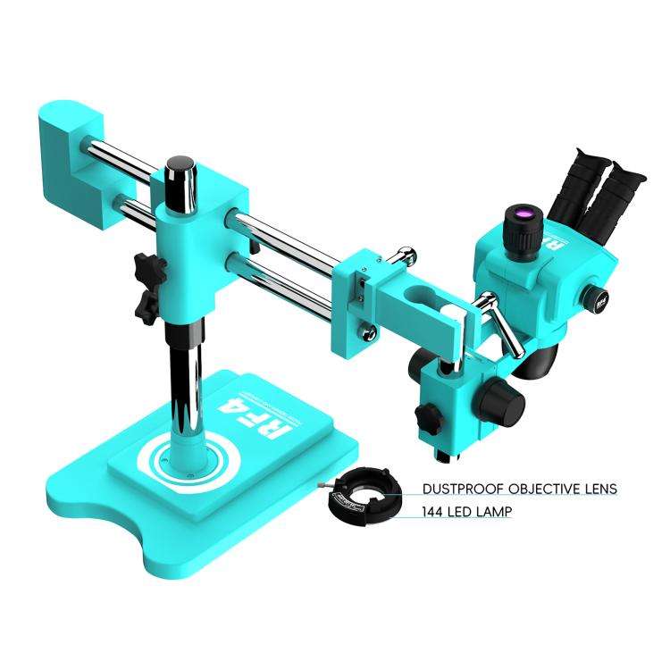 RF4 RF-6565Pro3 6.5-65X Synchronous Zoom Trinocular Stereo Microscope with Double-arm Boom Stand(...