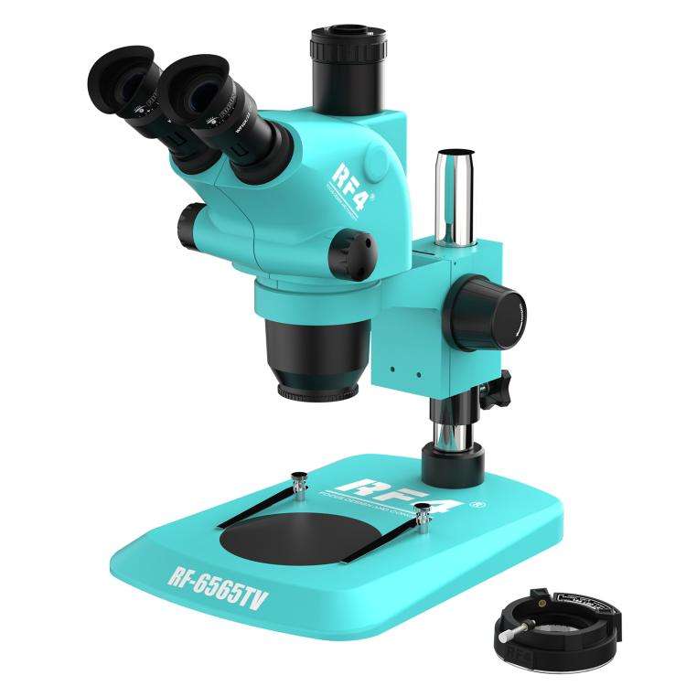 RF4 RF-6565TV 6.5-65X Synchronous Zoom Trinocular Stereo Microscope(Blue)
