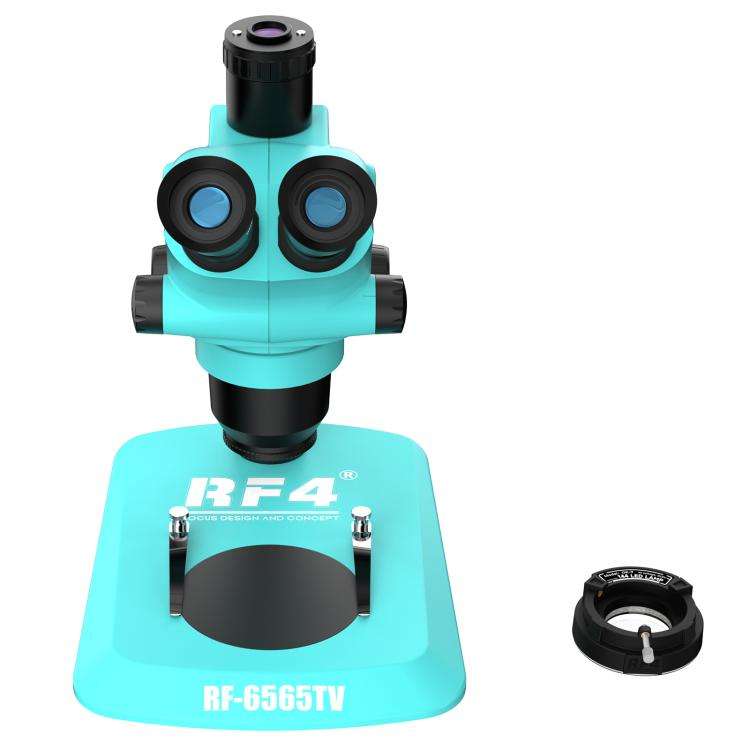 RF4 RF-6565TV 6.5-65X Synchronous Zoom Trinocular Stereo Microscope(Blue)