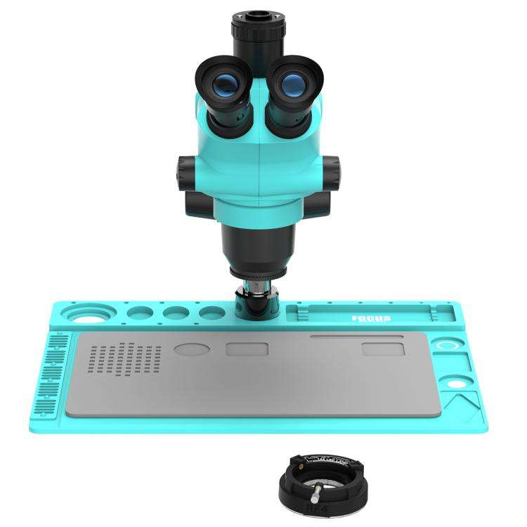 RF4 RF-6565TVD2 6.5X-65X Synchronous Zoom Trinocular Stereo Microscope with Aluminum Alloy Base(B...