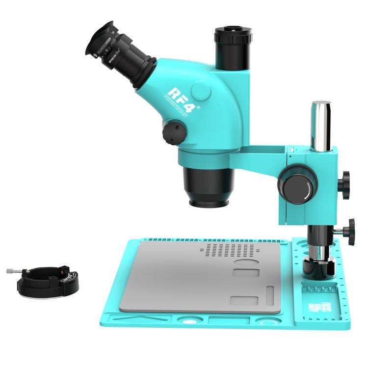 RF4 RF-6565TVD2 6.5X-65X Synchronous Zoom Trinocular Stereo Microscope with Aluminum Alloy Base(B...