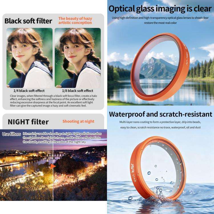 For DJI Osmo Action 6 JSR KO Series Camera Lens Filter, Filter:4 in 1 Macro CPL ND