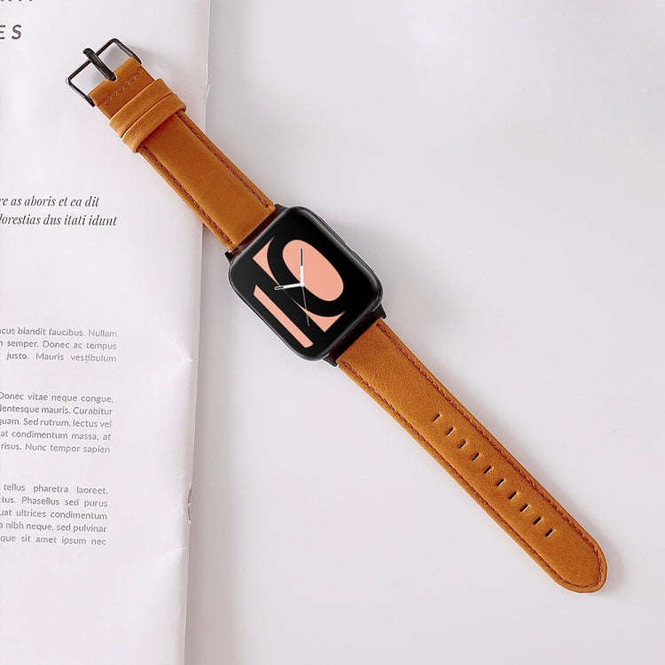 For OPPO Watch 41mm Plain Weave Leather Watch Band(Brown)