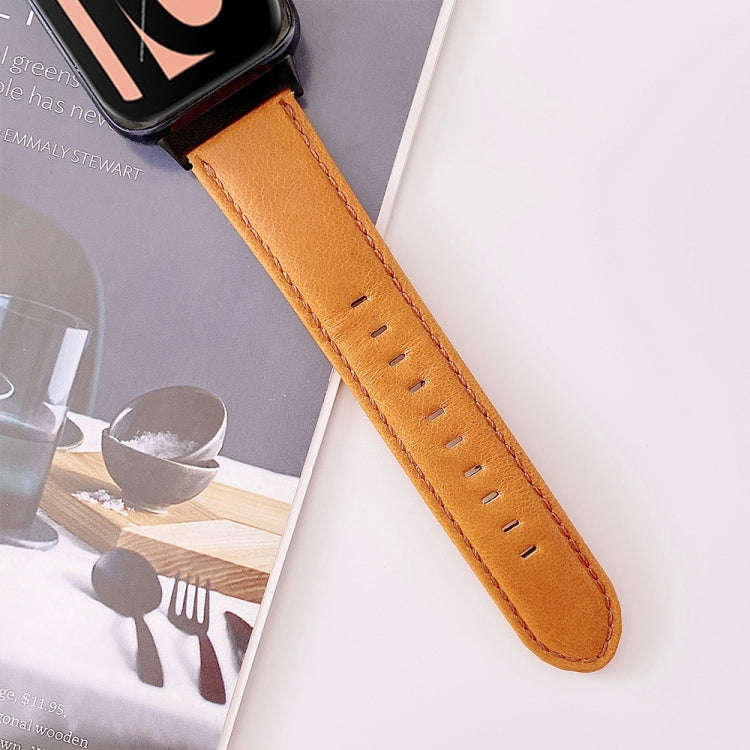 For OPPO Watch 41mm Plain Weave Leather Watch Band(Brown)
