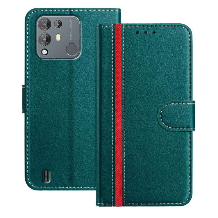For Blackview A55 Pro Color Block Card Slots Vegan Leather Phone Case(Green)