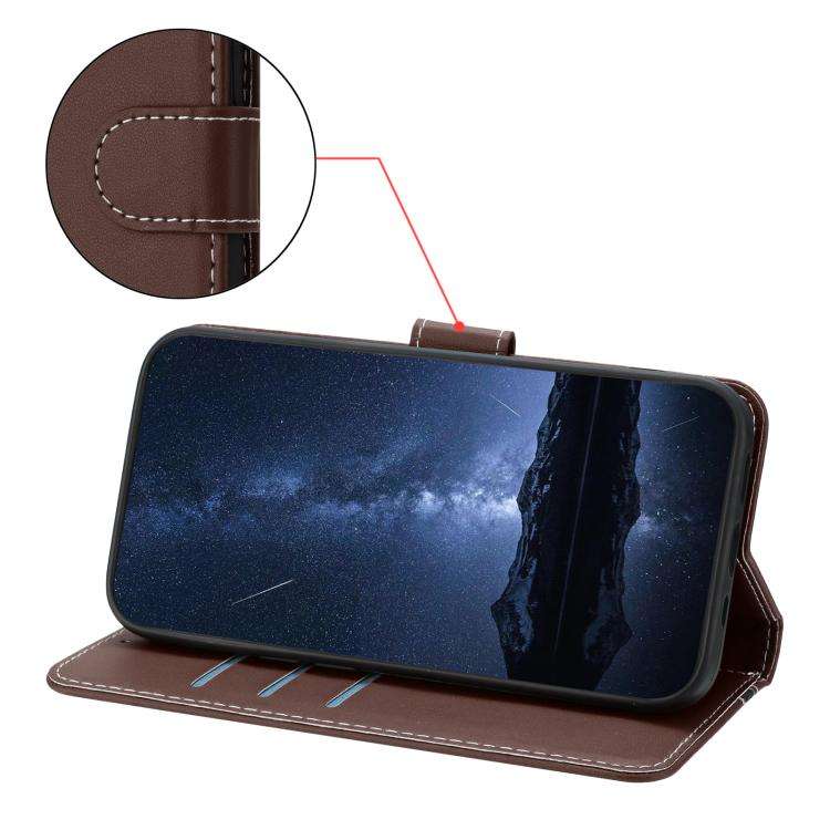 For Blackview A55 Pro Color Block Card Slots Vegan Leather Phone Case(Brown)