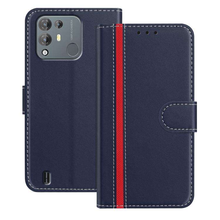 For Blackview A55 Pro Color Block Card Slots Vegan Leather Phone Case(Blue)