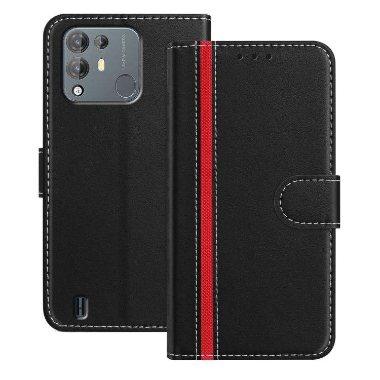 For Blackview A55 Pro Color Block Card Slots Vegan Leather Phone Case(Black)
