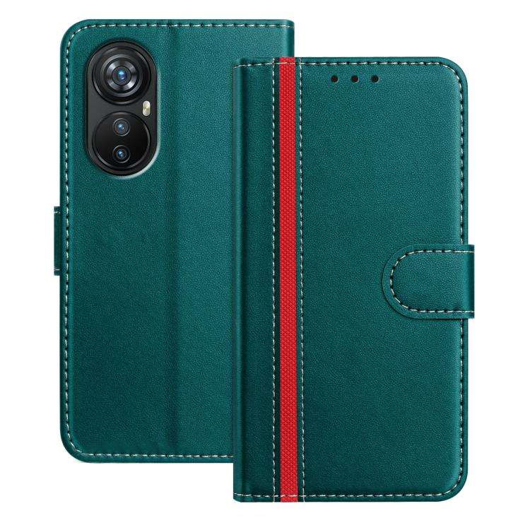 For Blackview A200 Pro Color Block Card Slots Vegan Leather Phone Case(Green)