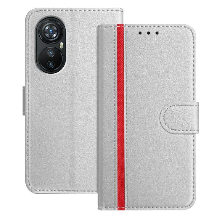 For Blackview A200 Pro Color Block Card Slots Vegan Leather Phone Case(Silver)