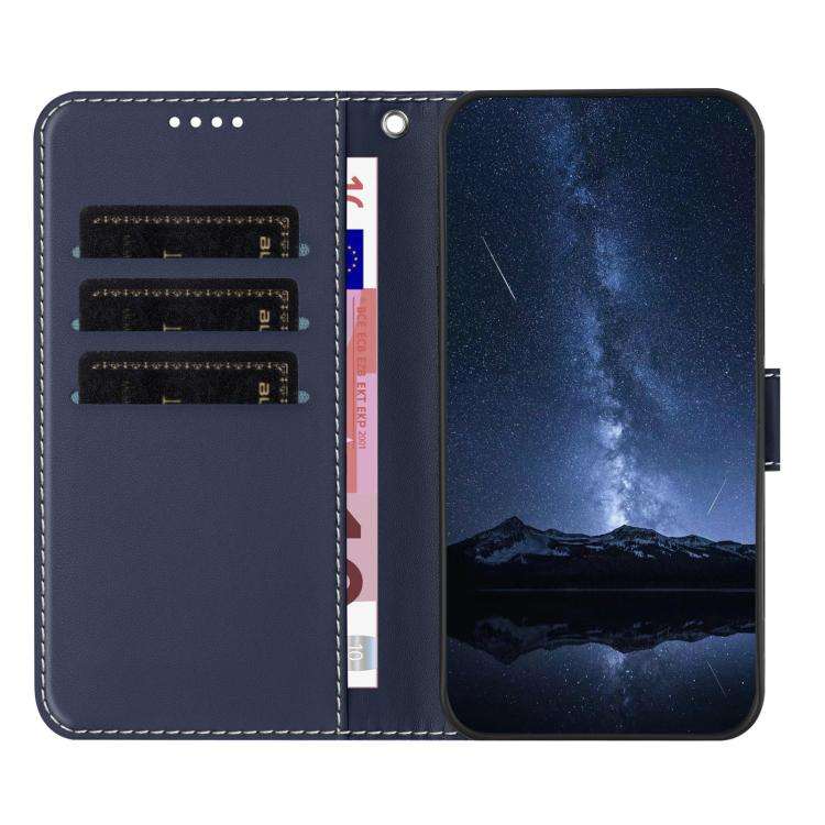 For Blackview A200 Pro Color Block Card Slots Vegan Leather Phone Case(Blue)