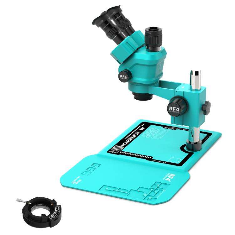 RF4 RF-55-B52 6.5-55X Synchronous Zoom Trinocular Stereo Microscope(Blue)