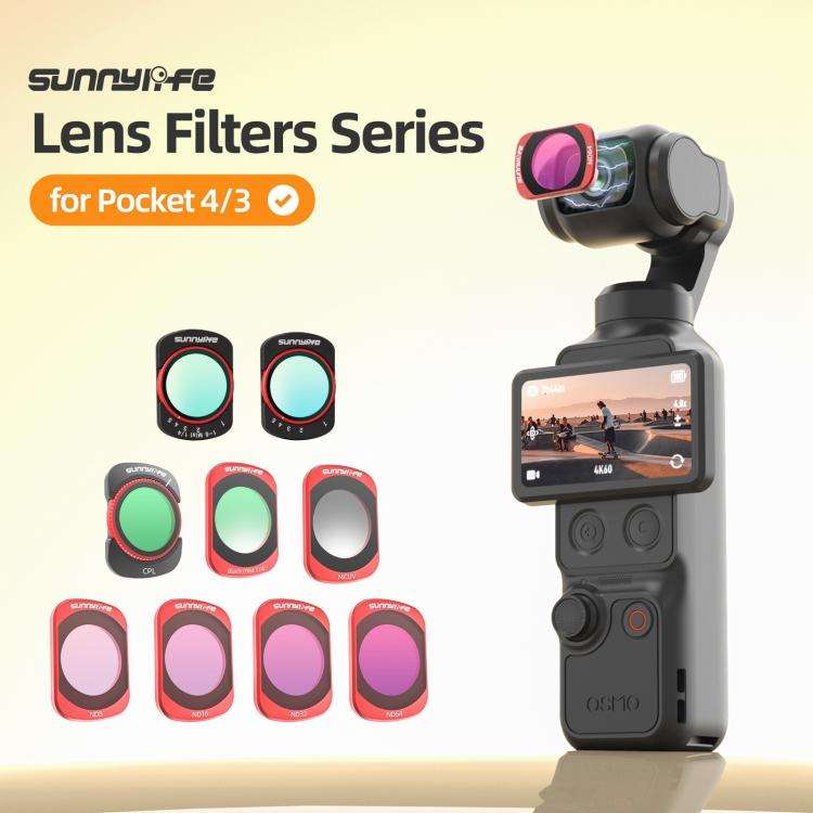 For DJI OSMO Pocket 3 Sunnylife Camera Lens Magnetic Metal Filter, Filter:ND16