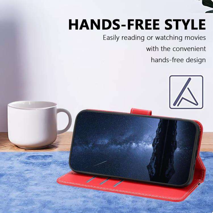 For Ulefone Note 20 Pro Color Block Card Slots Vegan Leather Phone Case(Red)