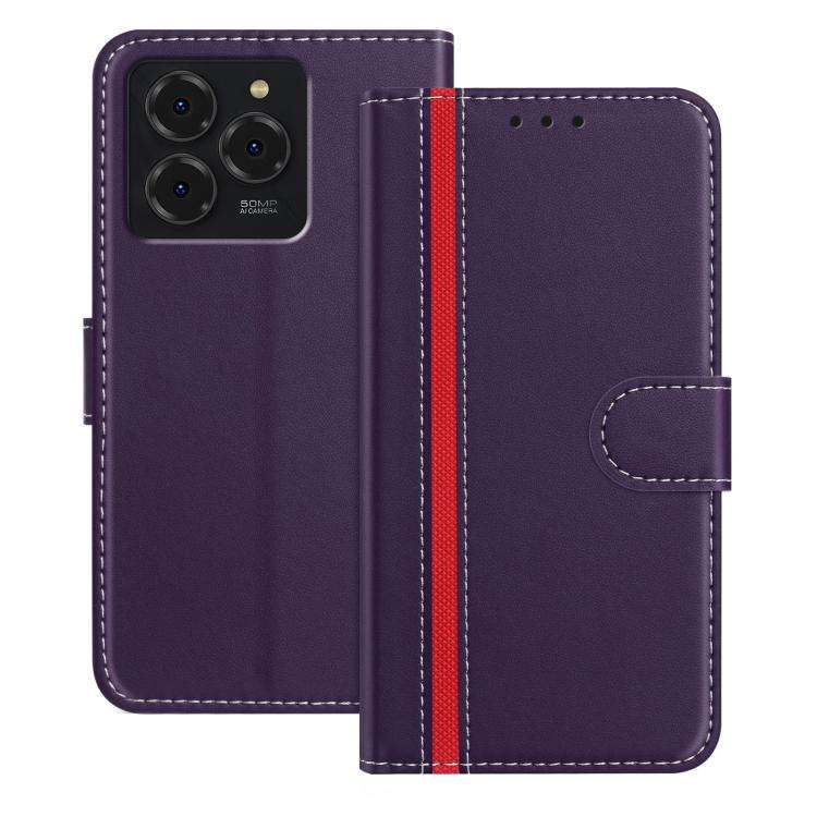 For Ulefone Note 20 Pro Color Block Card Slots Vegan Leather Phone Case(Purple)
