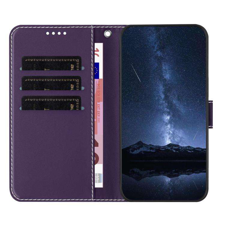 For Ulefone Note 20 Pro Color Block Card Slots Vegan Leather Phone Case(Purple)