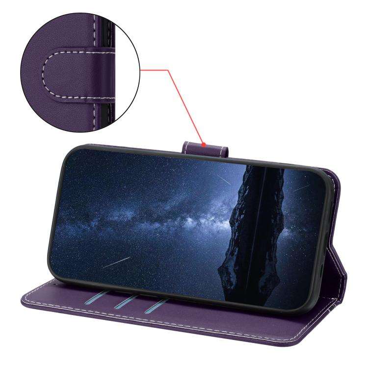 For Ulefone Note 20 Pro Color Block Card Slots Vegan Leather Phone Case(Purple)