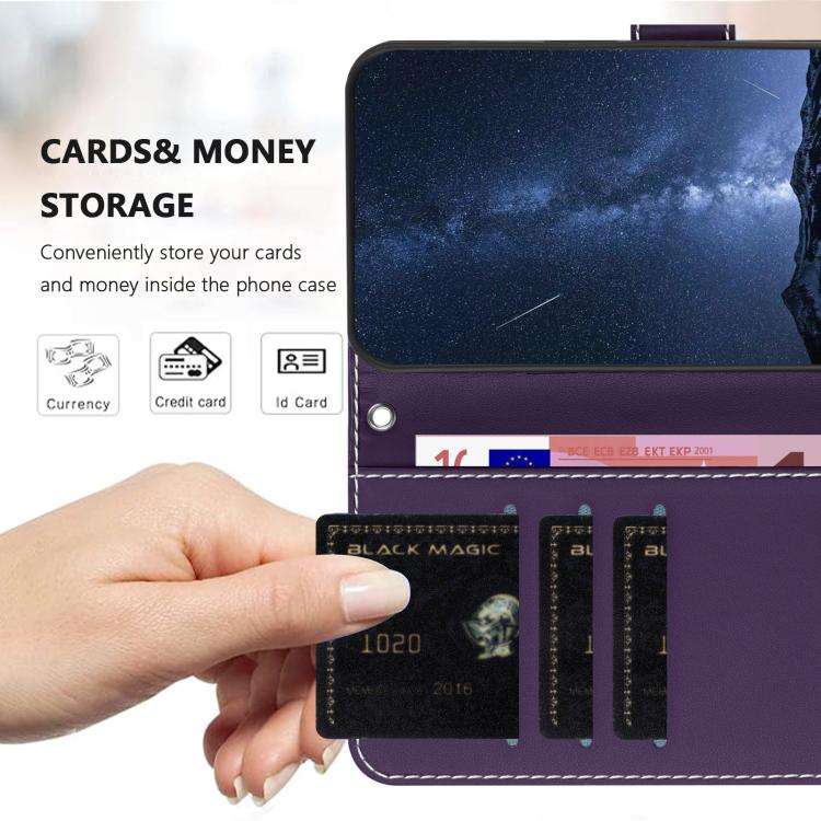 For Ulefone Note 20 Pro Color Block Card Slots Vegan Leather Phone Case(Purple)