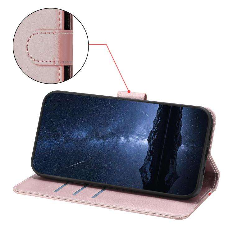 For Ulefone Note 20 Pro Color Block Card Slots Vegan Leather Phone Case(Rose Gold)